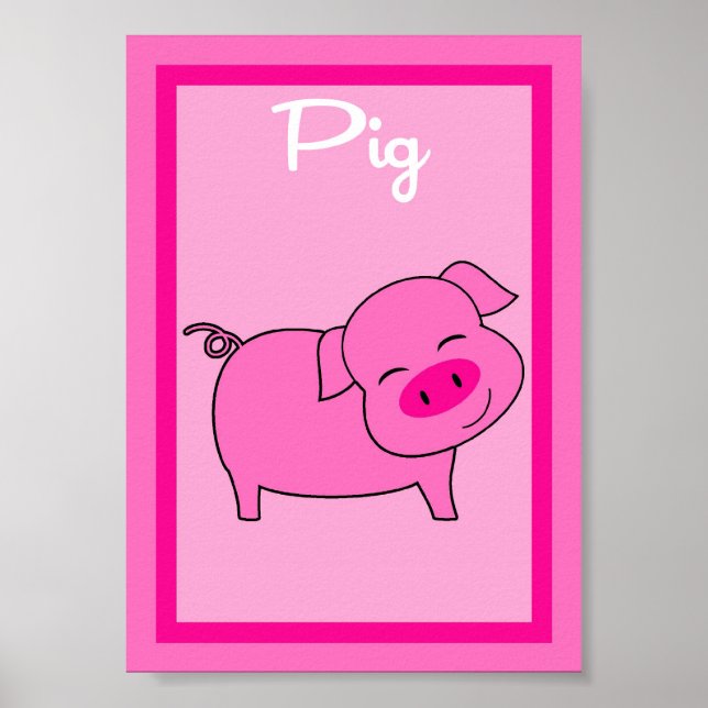Póster 5X7 Pig Barn Yard Girls Wall Art (Frente)
