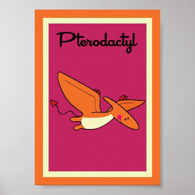 Poster 5X7 Pterodactyl Dinossauros Wall Art (Frente)