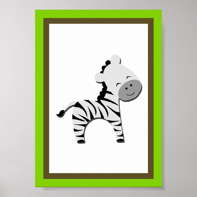 Póster 5X7 Zebra Jungle Animal Wall Art (Frente)