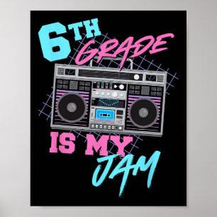 Poster 6º ano é minha paixão vintage anos 80 Boombox Prof