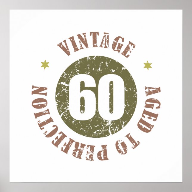 Póster 60ª Vintagem de Aniversário (Frente)