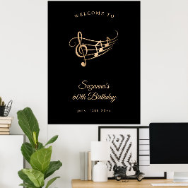 Poster 60º aniversário do Elegante de Notas de Música Dou