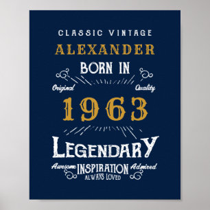 Poster 60º Aniversário Nascer 1963 Adicionar Legenda de N