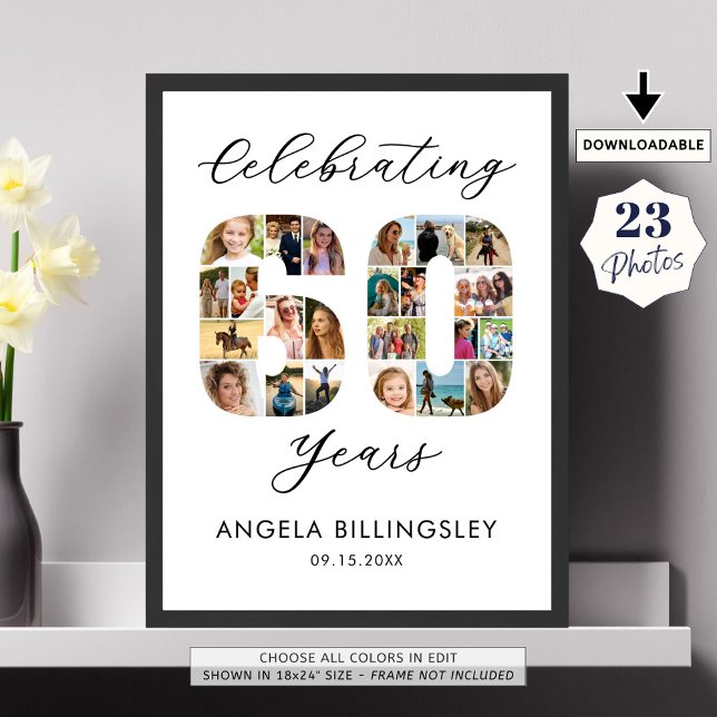 Poster 60º Aniversário Número 60 23 Colagem de Fotos (Criador carregado)