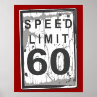 60º Aniversário - Sinal de Velocidade Grungy Engra