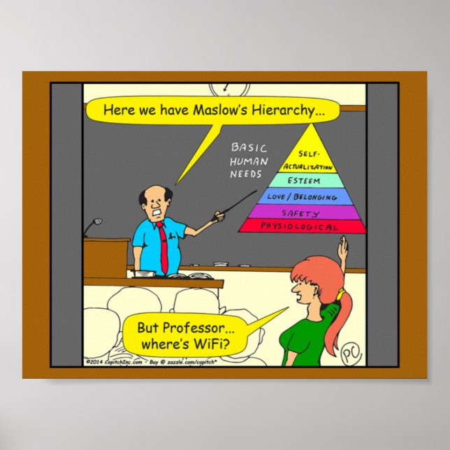 Poster 607 cartoon básico das necessidades humanas (Frente)