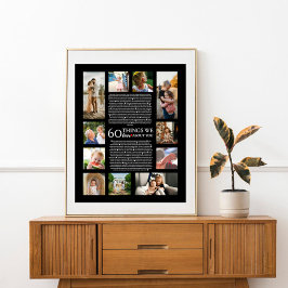 Poster 60 coisas que amamos em sua colagem de fotos de an