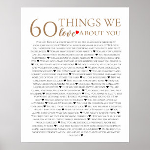 Poster 60 coisas que amamos em você, 70 80 de aniversár