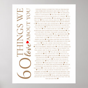 Poster 60 coisas que amamos em você, 70 80 de aniversár