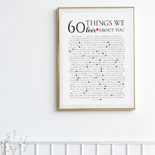 Poster 60 coisas que amamos em você, 70 80 de aniversár