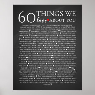 Poster 60 coisas que amamos em você, 70 80 de aniversár