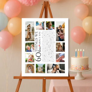 Poster 60 coisas que amamos em você colagem de fotos de a
