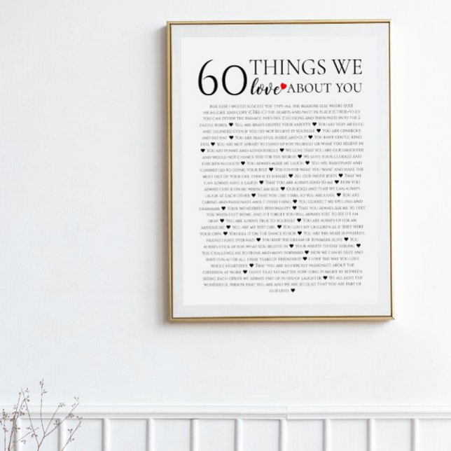 Poster 60 coisas que amamos sobre você, 70 80 de aniversá (Criador carregado)