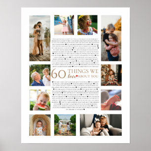 Poster 60 coisas que amamos sobre você fotografar anivers