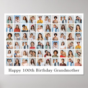 Poster 60 Colagem de Fotos Adicione Seu Próprio Agradecim