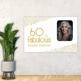 Poster 60 e Fabuloso Brilho Dourado Foto Aniversário de 6