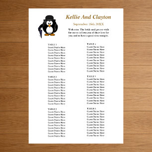Poster 60 Gráfico Sentado de Casamento Penguin Greeter En