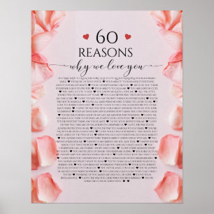 Poster 60 Motivos que te amamos presente, pétal rosa