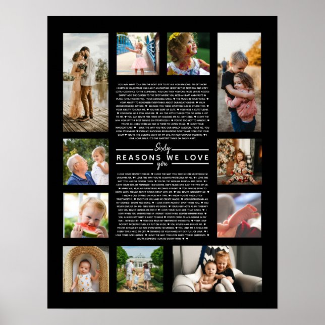 Poster 60 razões pelas quais nós te amamos presente de an (Frente)