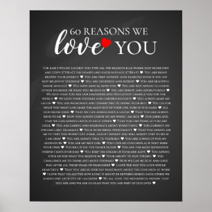 Poster 60 razões pelas quais te amamos 80 de 60 anos 40