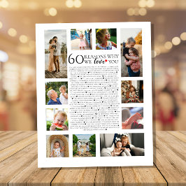 Poster 60 razões pelas quais te amamos fotografar o anive