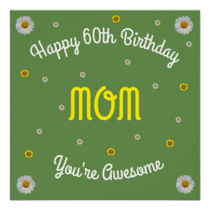 Póster 60th mamã feliz do aniversário