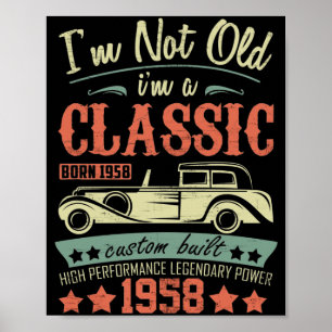 Poster 64º aniversário Não sou velho Sou um clássico 1958