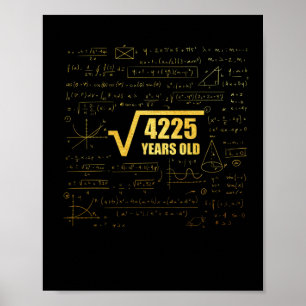Poster 65.a Raiz Quadrada de Aniversário de 4225 65 anos