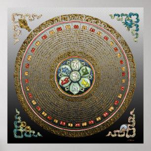 Póster [66] Round Tibetano "OM" Mantra Mandala