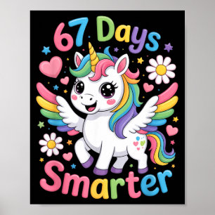 Poster 67º Dia De Escola 67 Dias Mais Inteligente Unicórn