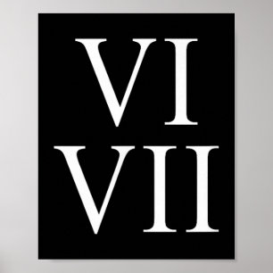 Poster 67 Algarismos Romanos Vi Vii Divertido Seis Sete M
