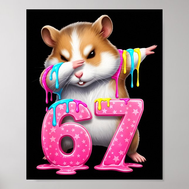 Poster 67 Animals Funny 67 Brainrot Youth Kids Hamster 67 (Frente)