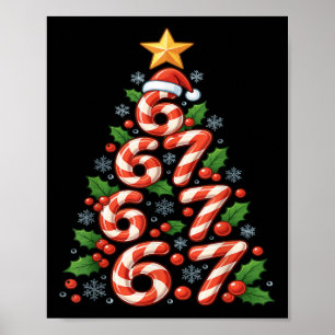 Poster 67 Árvore de Natal Cane Candy Piada de Natal Funny
