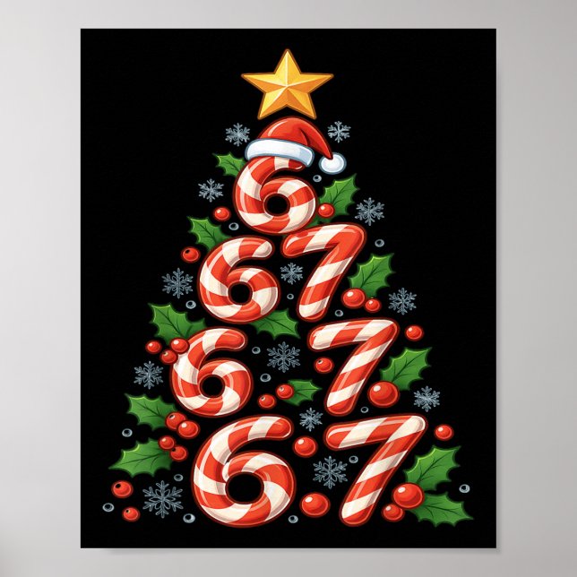Poster 67 Árvore de Natal Cane Candy Piada de Natal Funny (Frente)