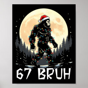 Poster 67 Árvore de Natal Seis Sete Papai Noel Xmas 67 Br