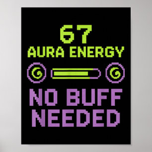 Poster 67 Aura Energy Sem Buff Necessário Retro Pixel Gam