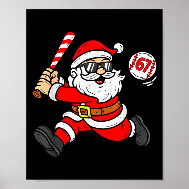 Poster 67 Baseball Santa Six Seven Meme Christmas Srt Men (Frente)