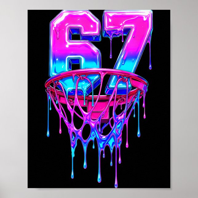 Poster 67 Basketball Drip Six Seven Funny  (Frente)