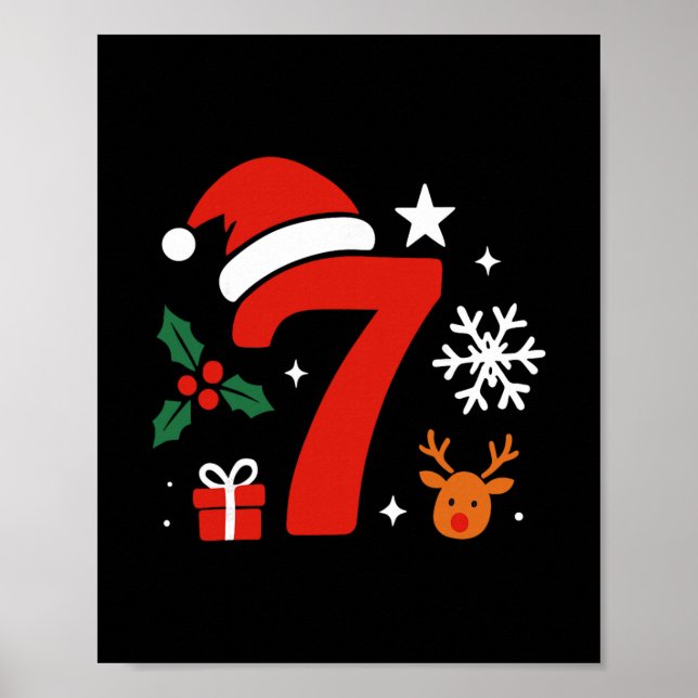 Poster 67 Camisa de Natal Casal Combinando Sete  (Frente)