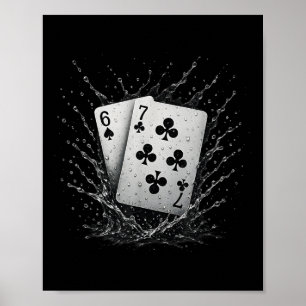 Poster 67 Cartas de Baralho Seis Sete Meme Jogo de Cartas