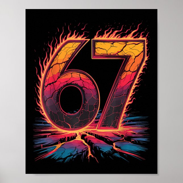 Poster 67 Chama Número Seis Sete Meme 67 Criança (Frente)