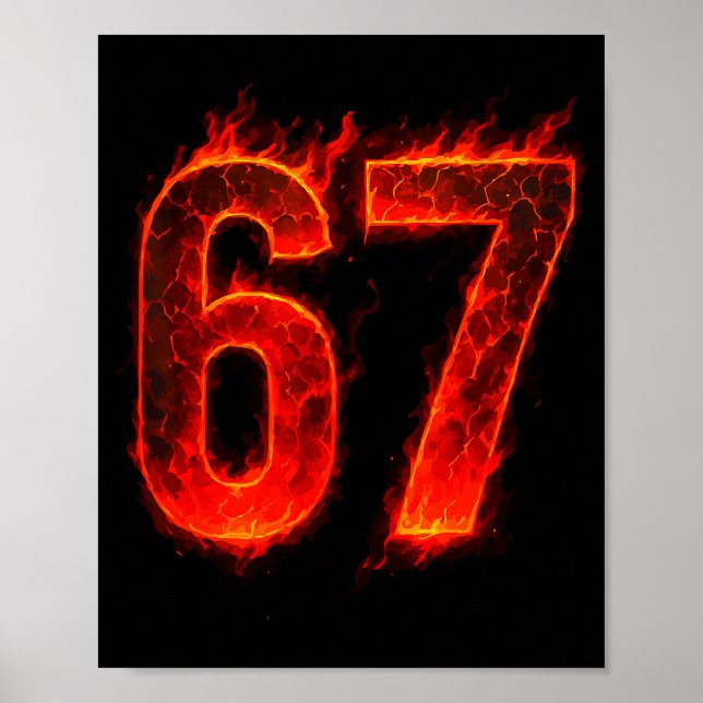 Poster 67 Chama Número Sessenta e Sete Meme 67 Criança (Frente)