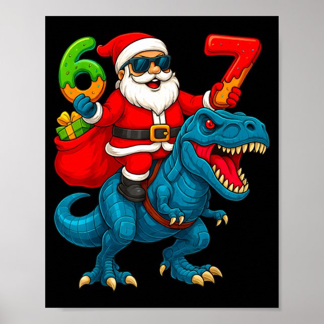 Poster 67 Christmas 6 7 Meme Funny Santa Six Seven Xmas B (Frente)