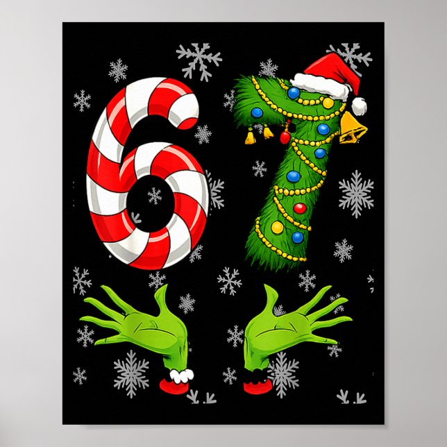 Poster 67 Christmas 6 7 Meme Pajamas 67 Bruh Slang  (Frente)