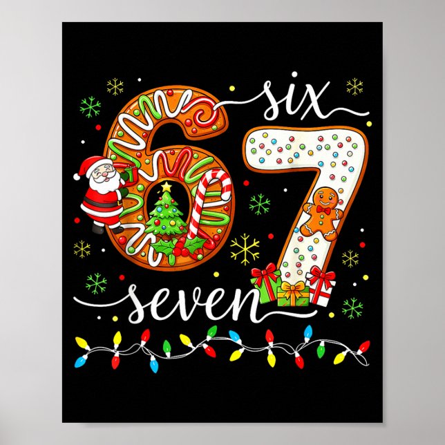 Poster 67 Christmas 6 7 Meme Pajamas Holiday Gen Alpha Sl (Frente)