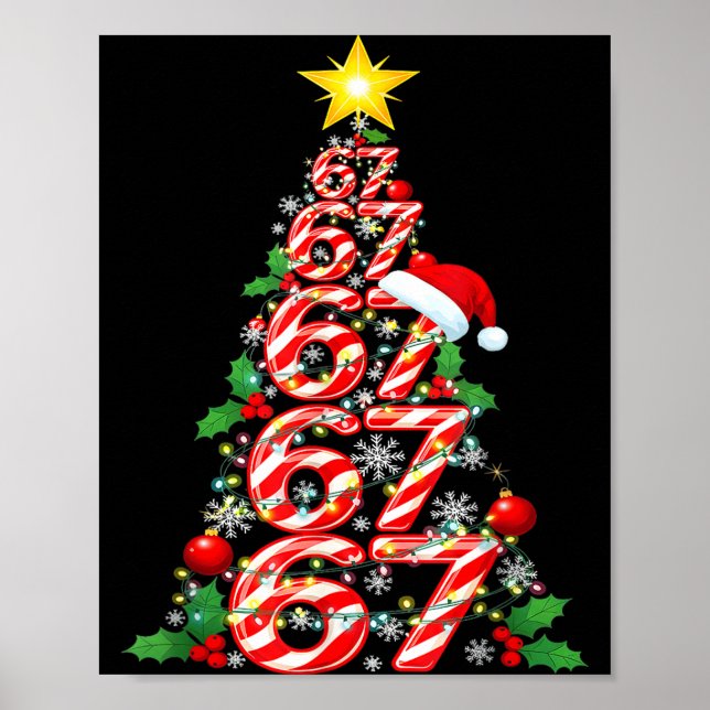 Poster 67 Christmas 6 7 Meme Pajamas Holiday Gen Alpha Sl (Frente)