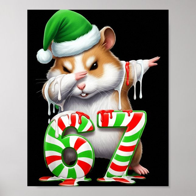 Poster 67 Christmas Funny 67 Brainrot Youth Kids Hamster  (Frente)