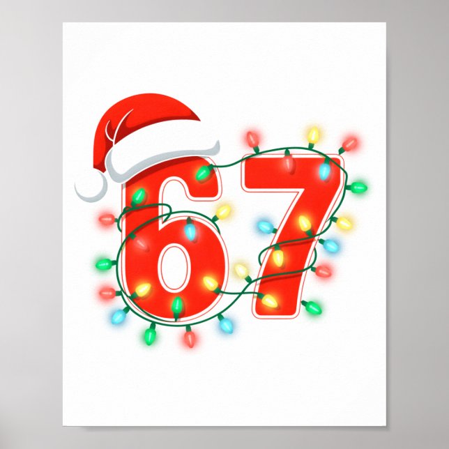 Poster 67 Christmas Lights Meme Saying 6 7 Costume Xmas L (Frente)