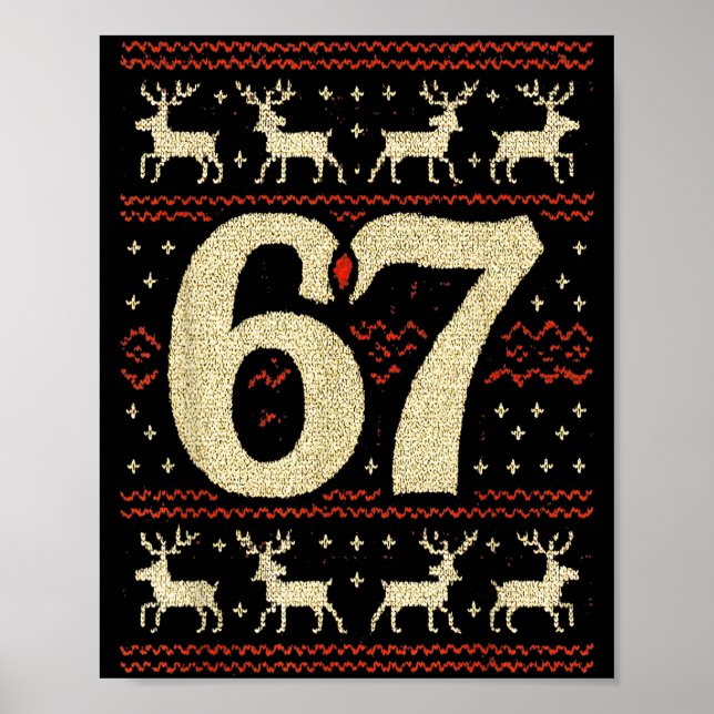 Poster 67 Christmas Sweater Ugly 6 7 Meme Six Seven Mason (Frente)