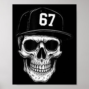 Poster 67 Crânio Halloween Brainrot Meme Seis Sete Crianç